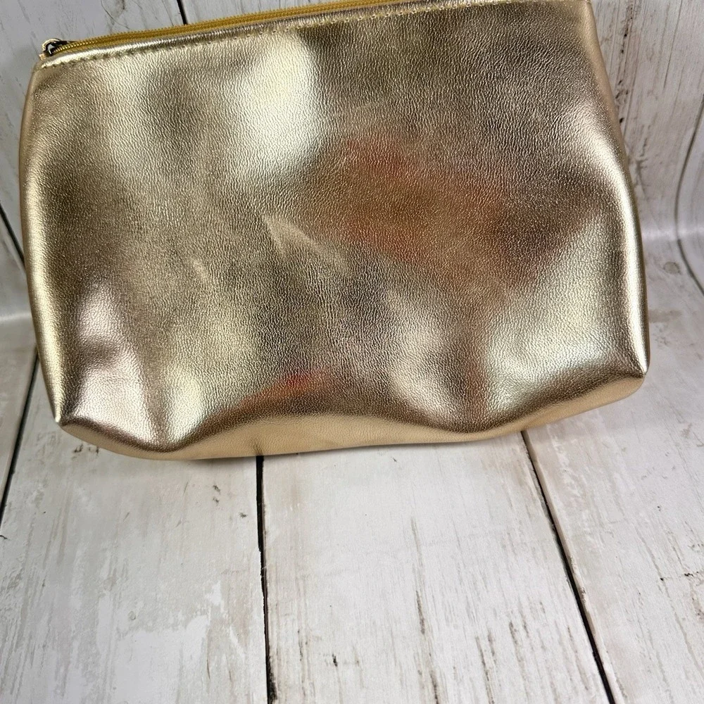Cityside Hollywood Florida Vintage‎ Zip Clutch Purse Gold